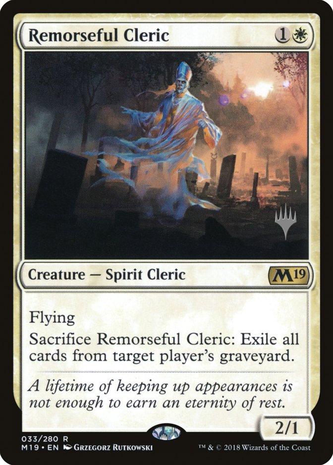 Remorseful Cleric (Promo Pack) [Core Set 2019 Promos] | Black Swamp Games
