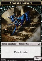 Adorned Pouncer // Warrior Double-Sided Token [Hour of Devastation Tokens] | Black Swamp Games