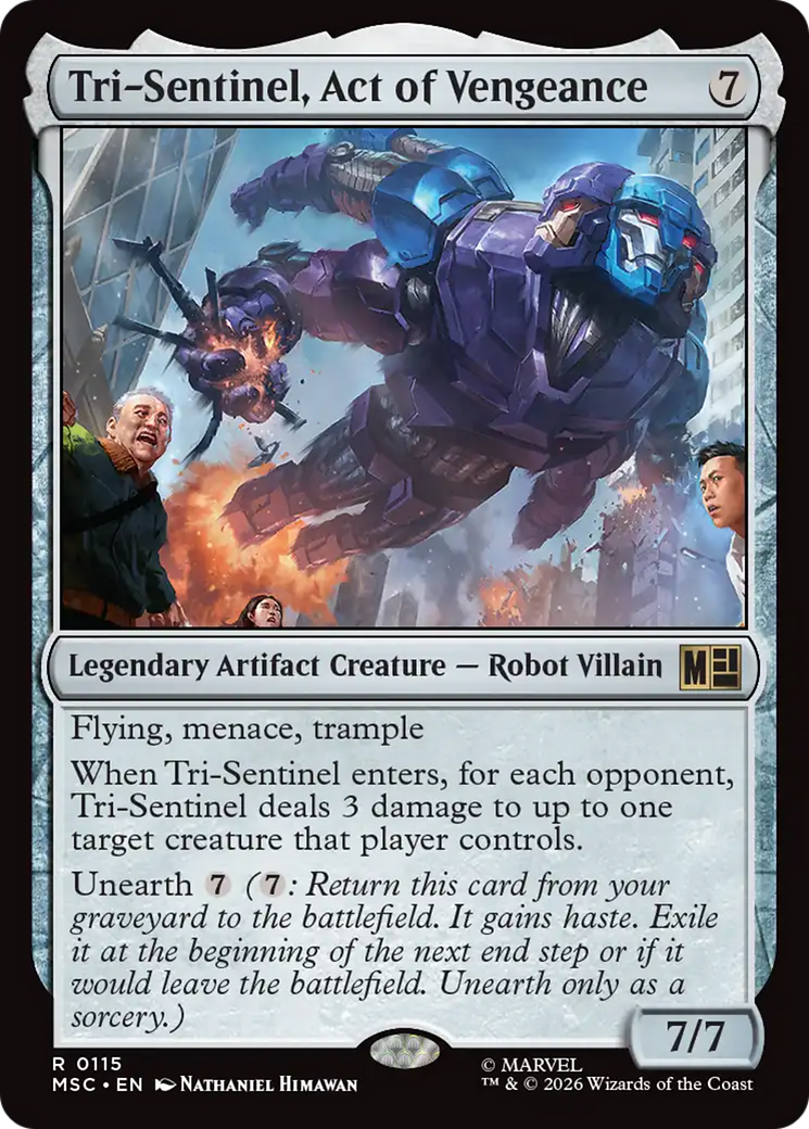 Tri-Sentinel, Act of Vengeance (Surge Foil) [Marvel Super Heroes Commander] | Black Swamp Games