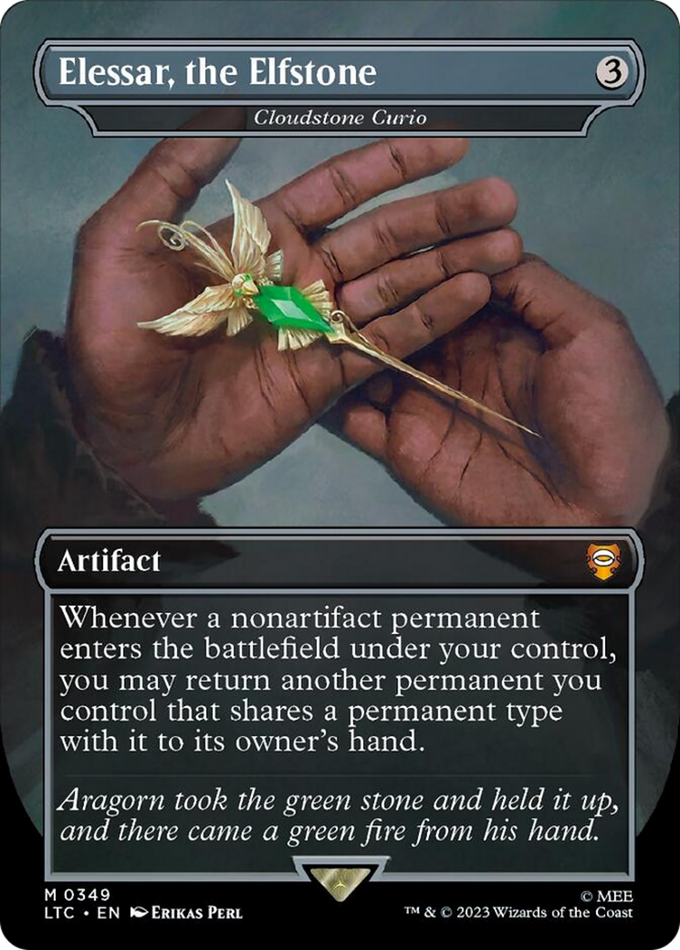 Elessar, the Elfstone - Cloudstone Curio (Borderless) (Surge Foil) [The Lord of the Rings: Tales of Middle-Earth Commander] | Black Swamp Games
