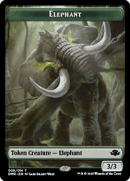 Elephant // Construct Double-Sided Token [Dominaria Remastered Tokens] | Black Swamp Games