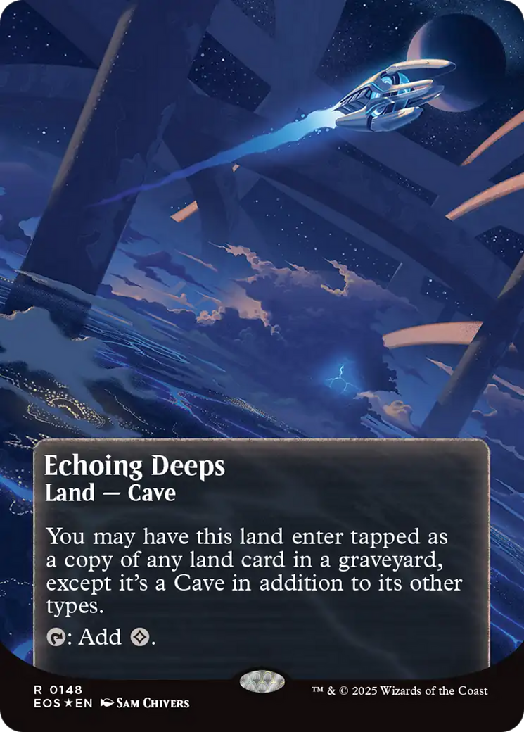 Echoing Deeps (0148) (Borderless) (Galaxy Foil) [Edge of Eternities: Stellar Sights] | Black Swamp Games