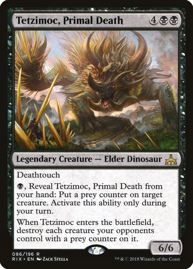 Tetzimoc, Primal Death [Rivals of Ixalan] | Black Swamp Games