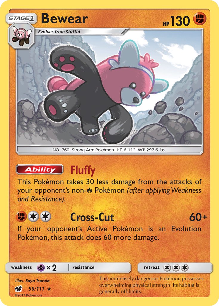 Bewear (56/111) (Prerelease Kit Exclusive) (Theme Deck Exclusive) [Sun & Moon: Crimson Invasion] | Black Swamp Games