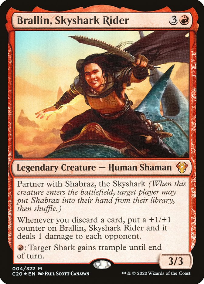 Brallin, Skyshark Rider [Commander 2020] | Black Swamp Games