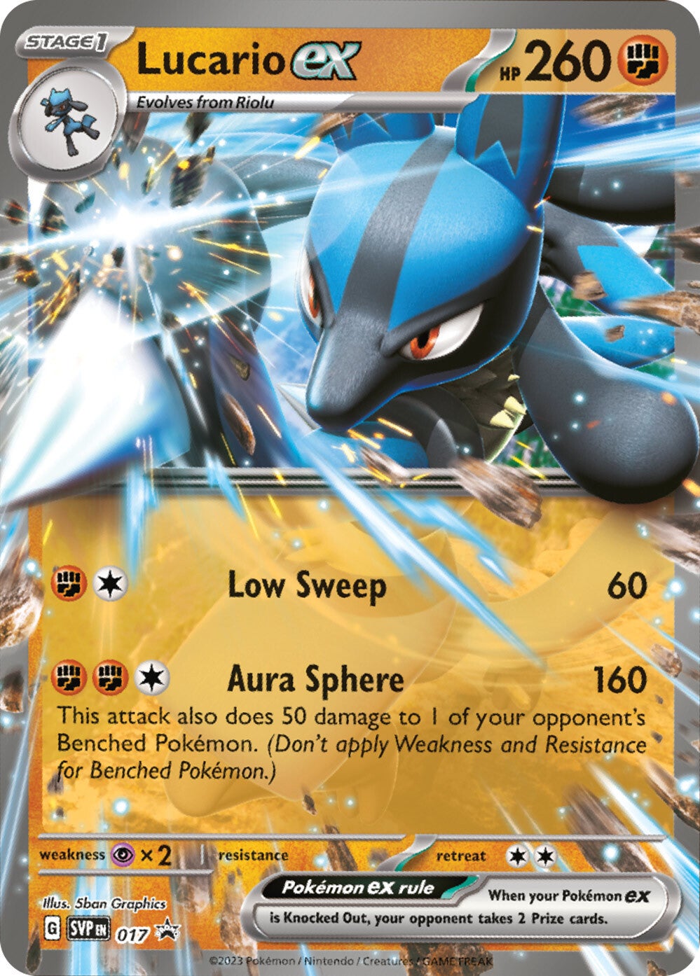 Lucario ex (017) [Scarlet & Violet: Black Star Promos] | Black Swamp Games