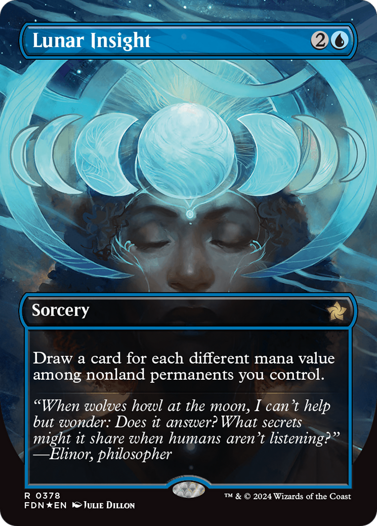 Lunar Insight (Borderless) (Mana Foil) [Foundations] | Black Swamp Games