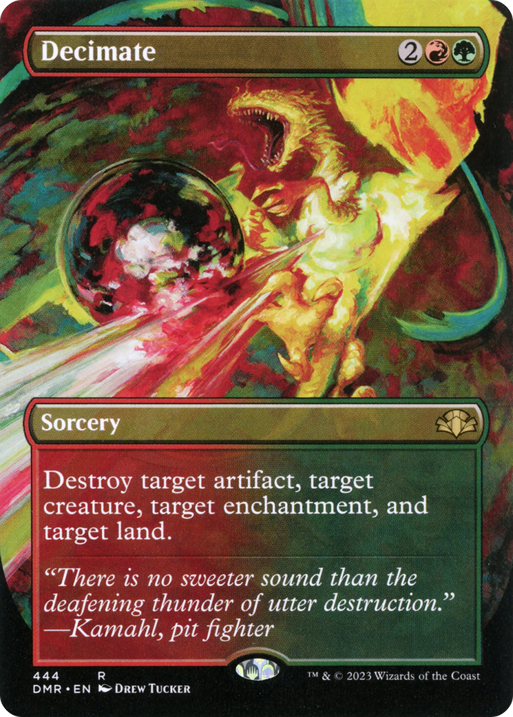 Decimate (Borderless Alternate Art) [Dominaria Remastered] | Black Swamp Games