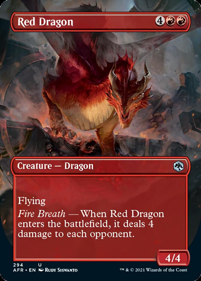 Red Dragon (Borderless Alternate Art) [Dungeons & Dragons: Adventures in the Forgotten Realms] | Black Swamp Games