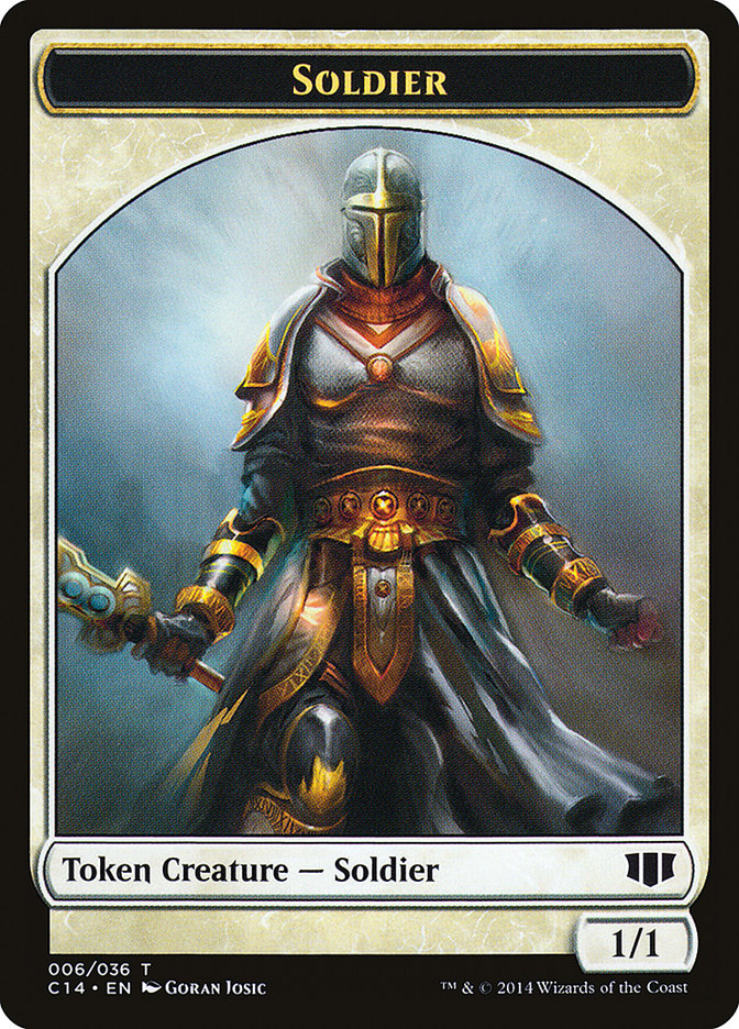 Soldier // Spirit Double-Sided Token [Commander 2014 Tokens] | Black Swamp Games