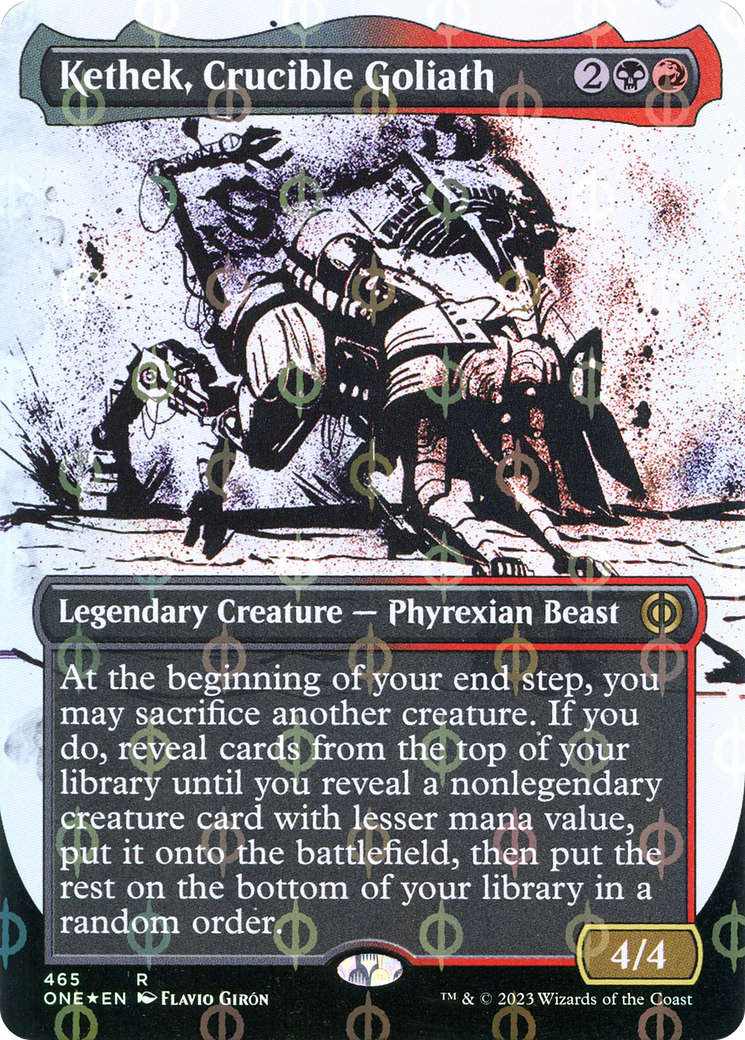 Kethek, Crucible Goliath (Borderless Ichor Step-and-Compleat Foil) [Phyrexia: All Will Be One] | Black Swamp Games