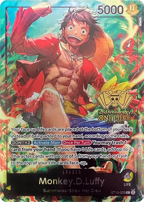 Monkey.D.Luffy (2nd Anniversary Tournament) [One Piece Promotion Cards] | Black Swamp Games