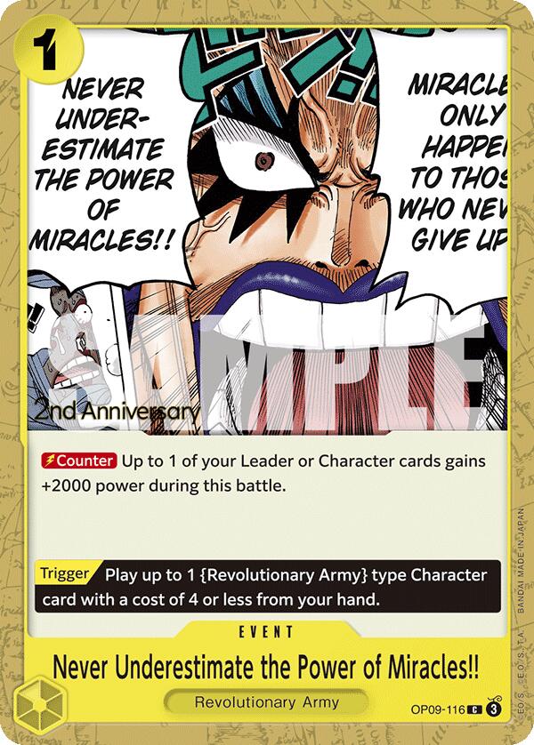 Never Underestimate the Power of Miracles!! [Emperors in the New World: 2nd Anniversary Tournament Cards] | Black Swamp Games