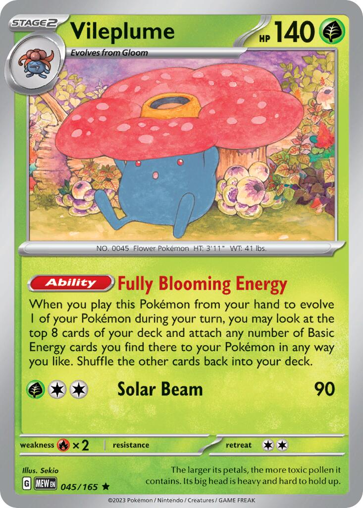 Vileplume (045/165) (Theme Deck Exclusive) [Scarlet & Violet 151] | Black Swamp Games