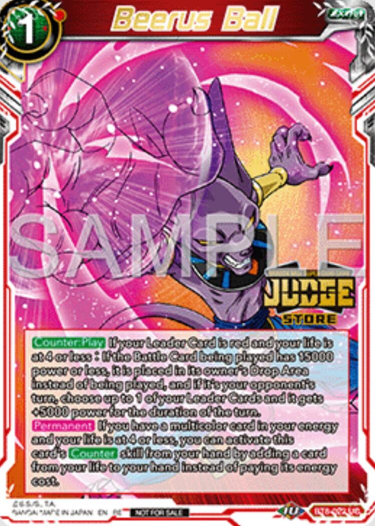 Beerus Ball (Judge Pack Vol.16) (Store) (BT8-022) [Tournament Promotion Cards] | Black Swamp Games