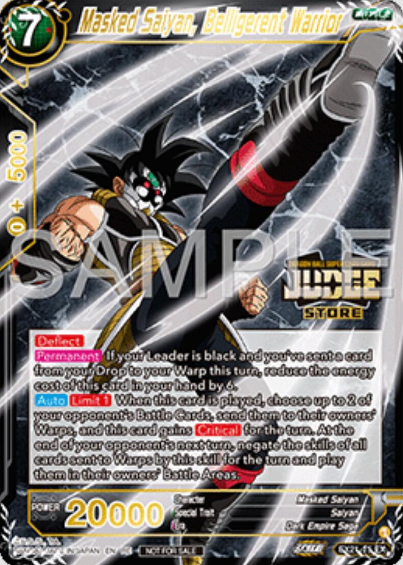 Masked Saiyan, Belligerent Warrior (Judge Pack Vol.16) (Store) (EX21-15) [Judge Promotion Cards] | Black Swamp Games