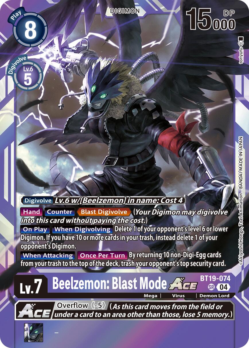 Beelzemon: Blast Mode ACE [BT19-074] [Release Special Booster Ver.2.5] | Black Swamp Games