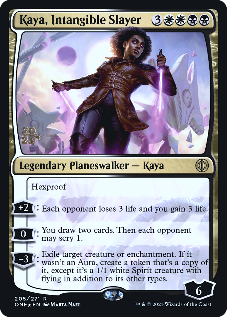 Kaya, Intangible Slayer [Phyrexia: All Will Be One Prerelease Promos] | Black Swamp Games