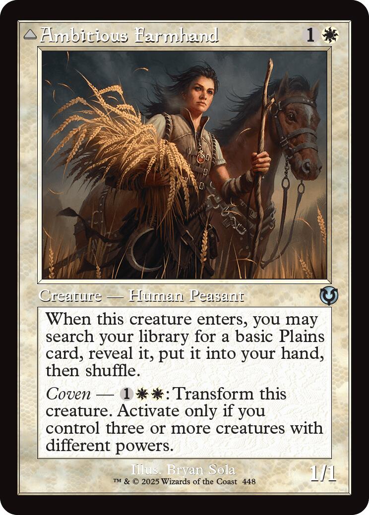 Ambitious Farmhand // Seasoned Cathar (Retro Frame) [Innistrad Remastered] | Black Swamp Games