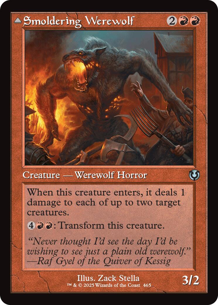 Smoldering Werewolf // Erupting Dreadwolf (Retro Frame) [Innistrad Remastered] | Black Swamp Games