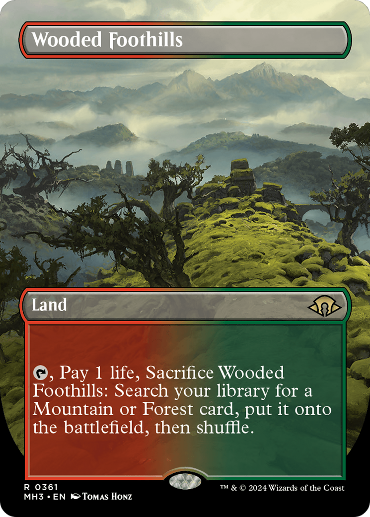 Wooded Foothills (Borderless) [Modern Horizons 3] | Black Swamp Games