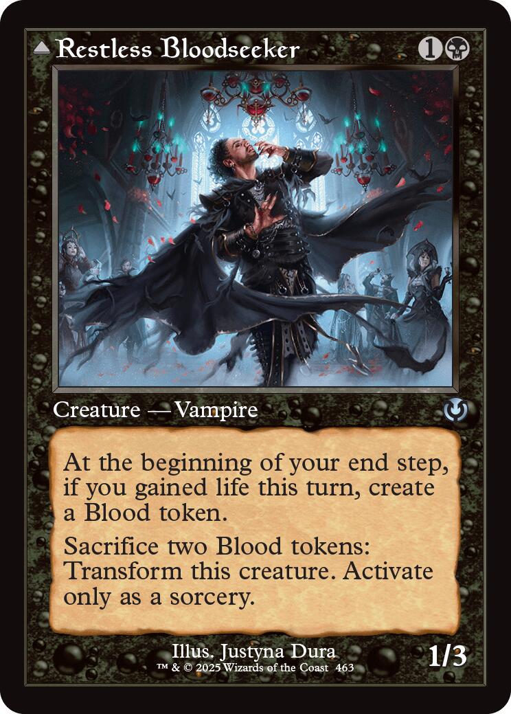 Restless Bloodseeker // Bloodsoaked Reveler (Retro Frame) [Innistrad Remastered] | Black Swamp Games