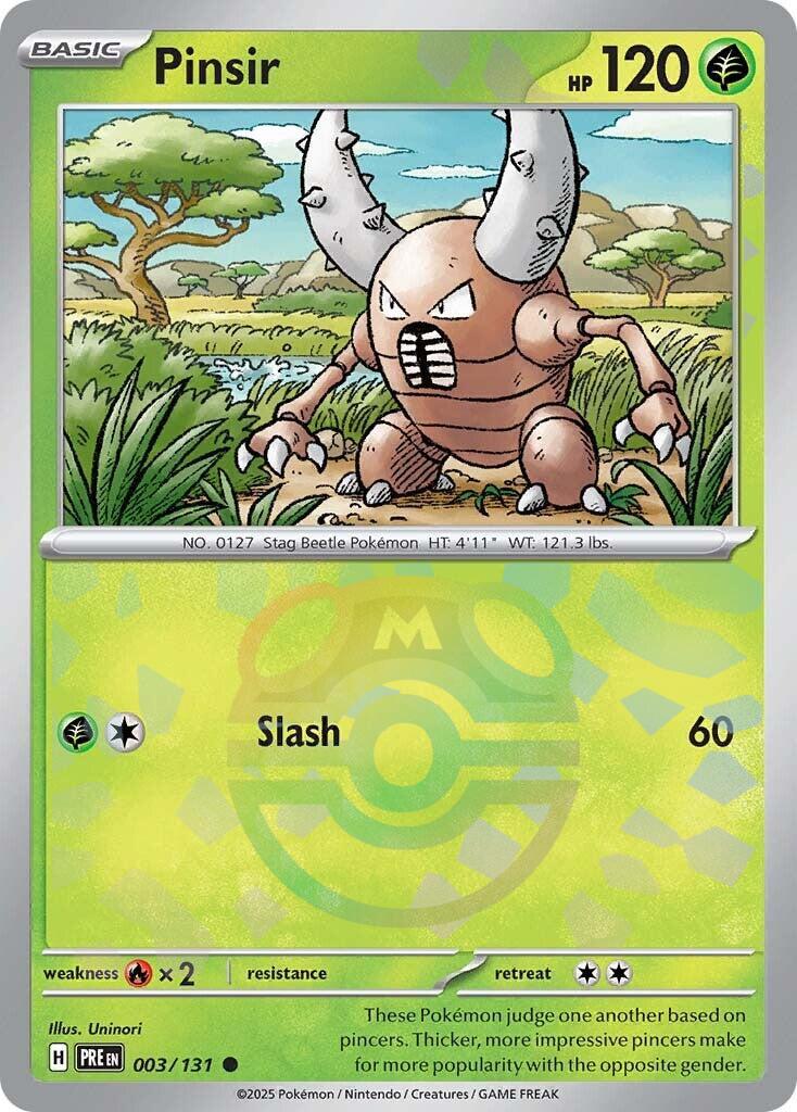 Pinsir (003/131) (Master Ball Pattern) [Scarlet & Violet: Prismatic Evolutions] | Black Swamp Games
