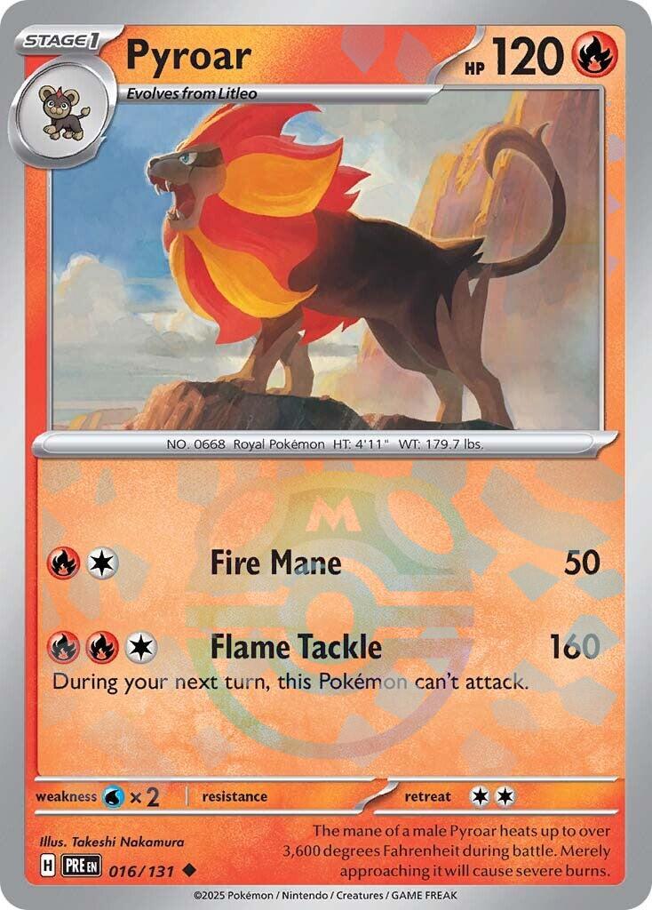 Pyroar (016/131) (Master Ball Pattern) [Scarlet & Violet: Prismatic Evolutions] | Black Swamp Games