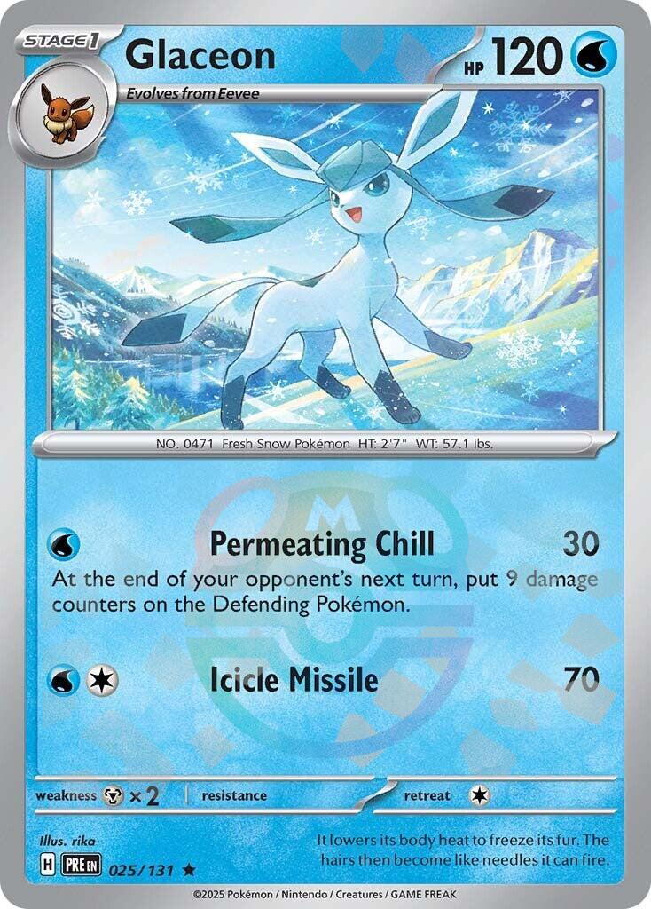 Glaceon (025/131) (Master Ball Pattern) [Scarlet & Violet: Prismatic Evolutions] | Black Swamp Games