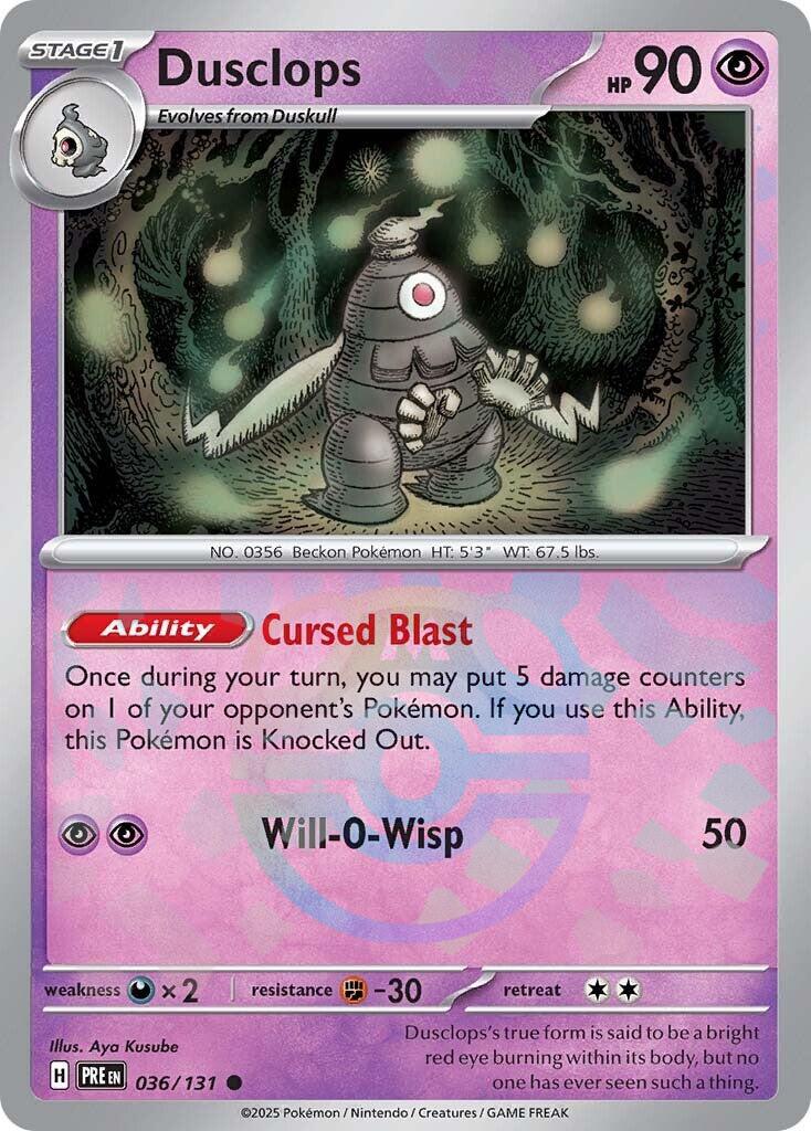 Dusclops (036/131) (Master Ball Pattern) [Scarlet & Violet: Prismatic Evolutions] | Black Swamp Games