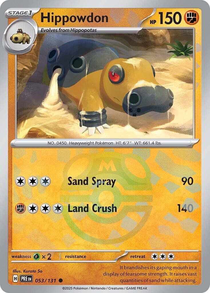 Hippowdon (053/131) (Master Ball Pattern) [Scarlet & Violet: Prismatic Evolutions] | Black Swamp Games