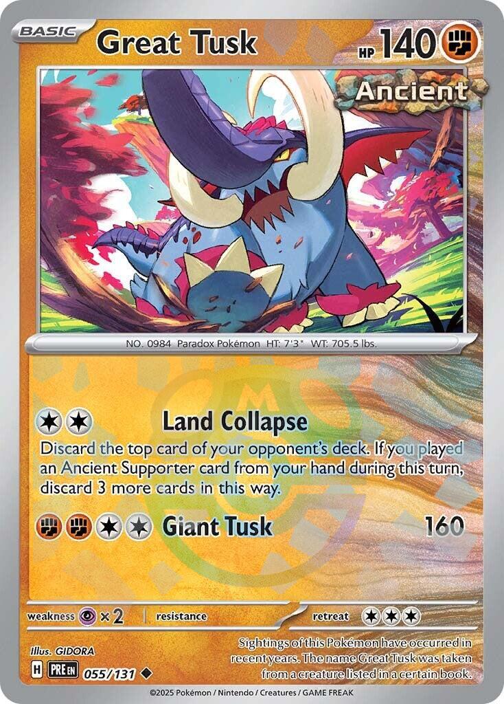 Great Tusk (055/131) (Master Ball Pattern) [Scarlet & Violet: Prismatic Evolutions] | Black Swamp Games