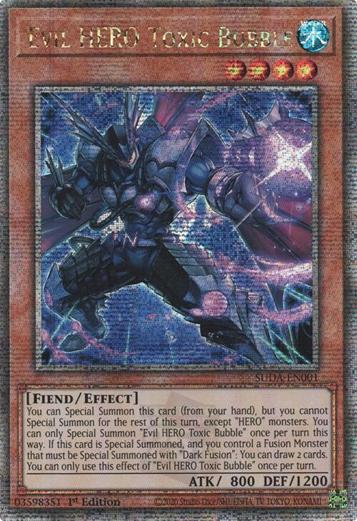 Evil HERO Toxic Bubble (Quarter Century Secret Rare) [SUDA-EN001] Quarter Century Secret Rare | Black Swamp Games