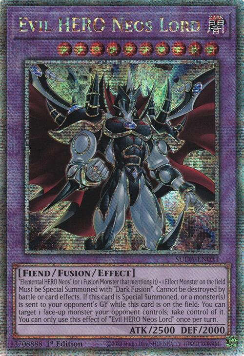 Evil HERO Neos Lord (Quarter Century Secret Rare) [SUDA-EN031] Quarter Century Secret Rare | Black Swamp Games