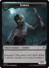 Zombie (0011) // Zombie (0012) Double-Sided Token [Innistrad Remastered Tokens] | Black Swamp Games