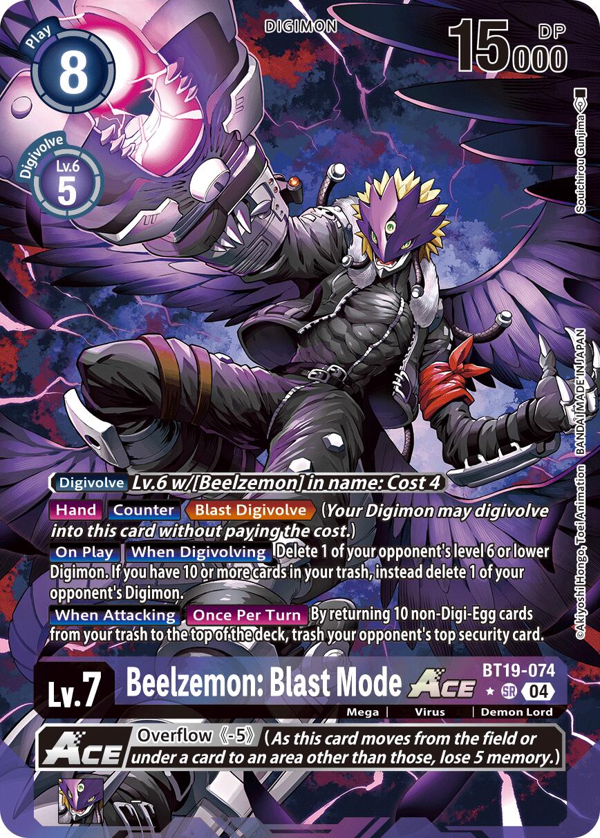 Beelzemon: Blast Mode ACE [BT19-074] (Alternate Art) [Release Special Booster Ver.2.5] | Black Swamp Games