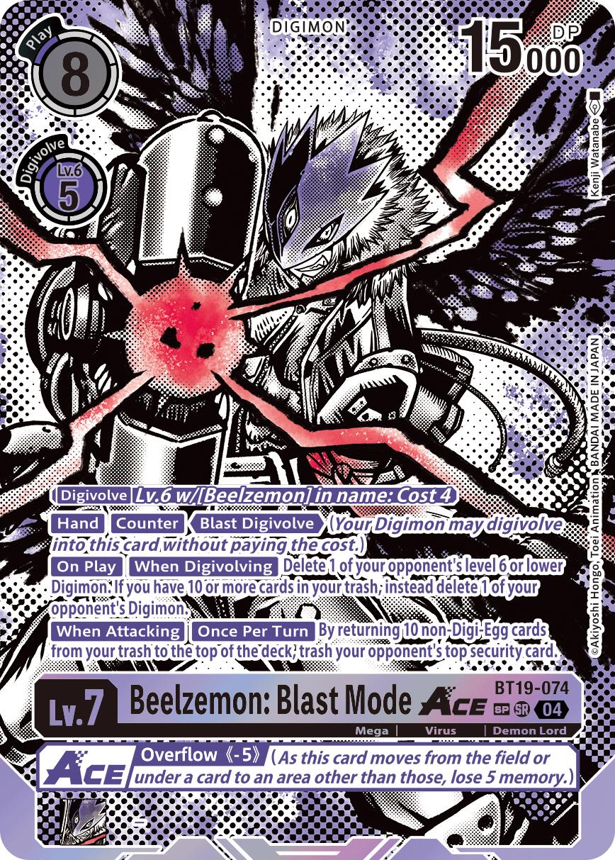 Beelzemon: Blast Mode ACE [BT19-074] (Textured) [Release Special Booster Ver.2.5] | Black Swamp Games