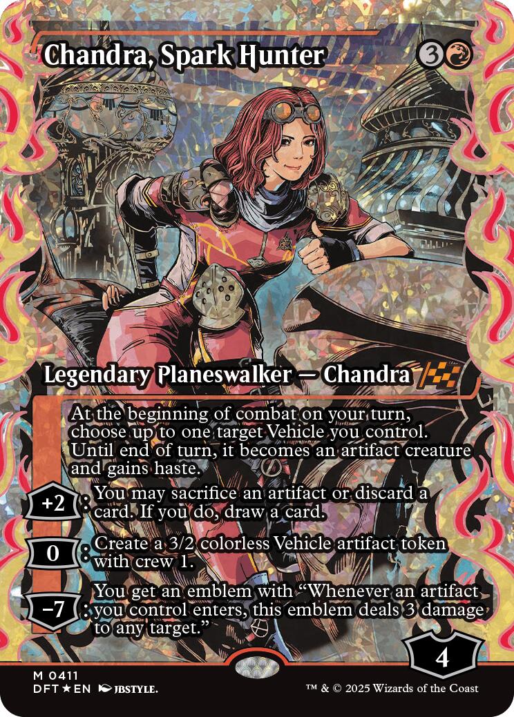 Chandra, Spark Hunter (Showcase Fracture Foil) (Japanese) [Aetherdrift] | Black Swamp Games