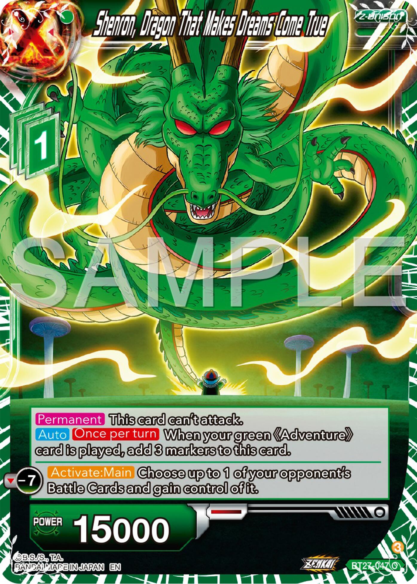 Shenron, Dragon That Makes Dreams Come True (BT27-047) [History of Z] | Black Swamp Games