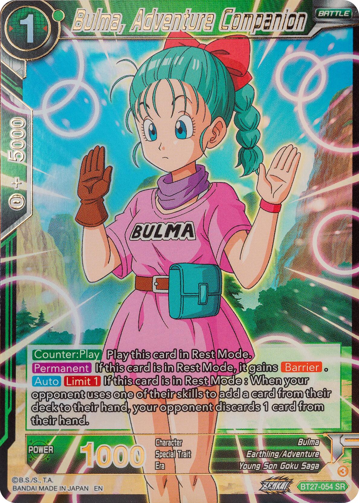 Bulma, Adventure Companion (BT27-054) [History of Z] | Black Swamp Games