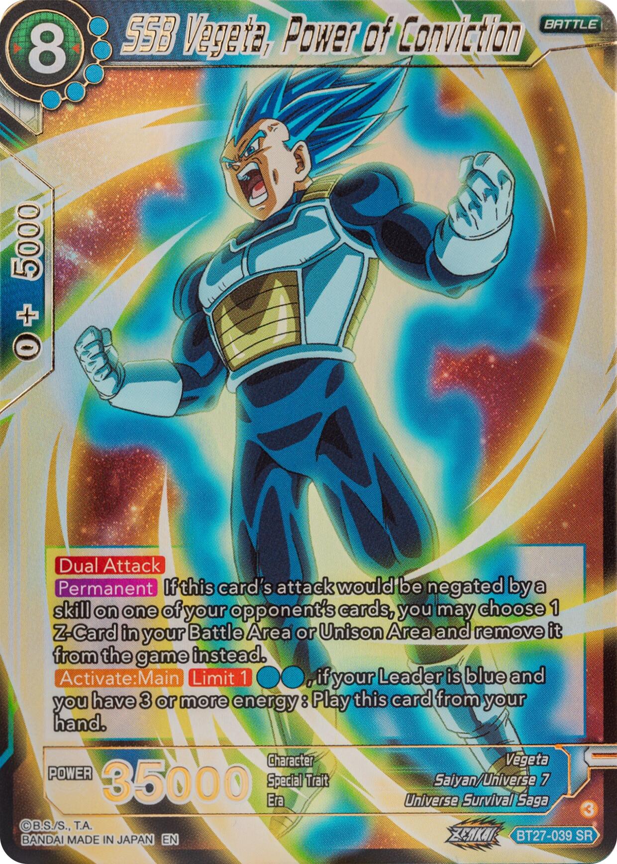 SSB Vegeta, Power of Conviction (BT27-039) [History of Z] | Black Swamp Games