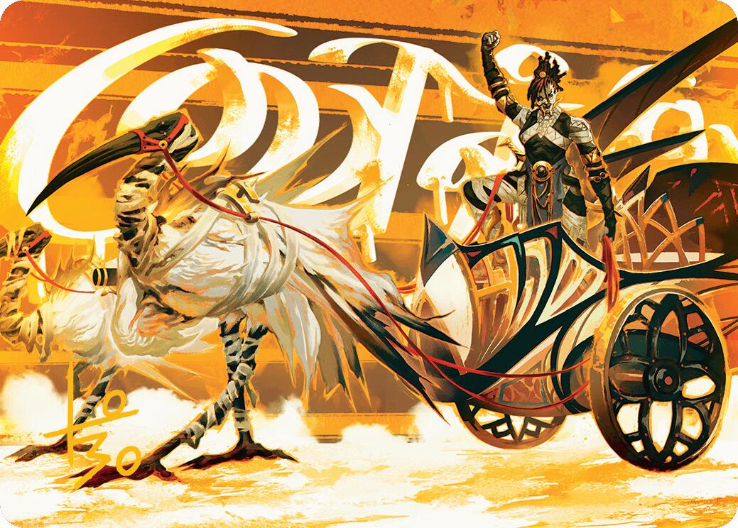 Skyseer's Chariot Art Card (Gold-Stamped Signature) [Aetherdrift Art Series] | Black Swamp Games