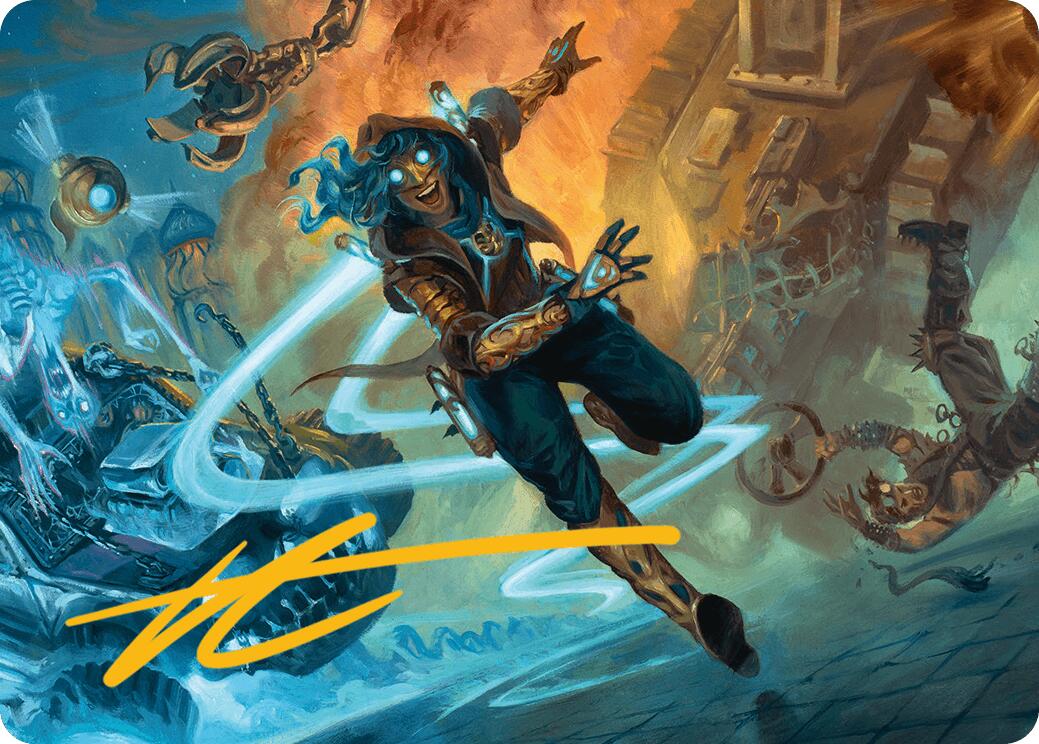 Sita Varma, Masked Racer Art Card (Gold-Stamped Signature) [Aetherdrift Art Series] | Black Swamp Games