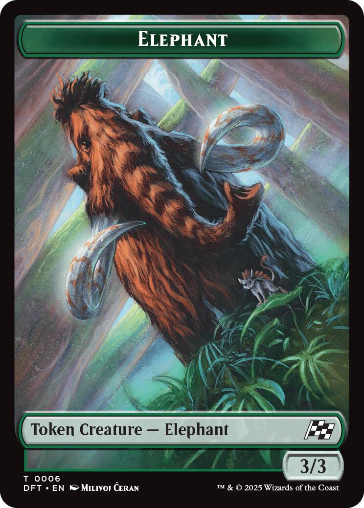 Elephant // Zombie (0003) Double-Sided Token [Aetherdrift Tokens] | Black Swamp Games