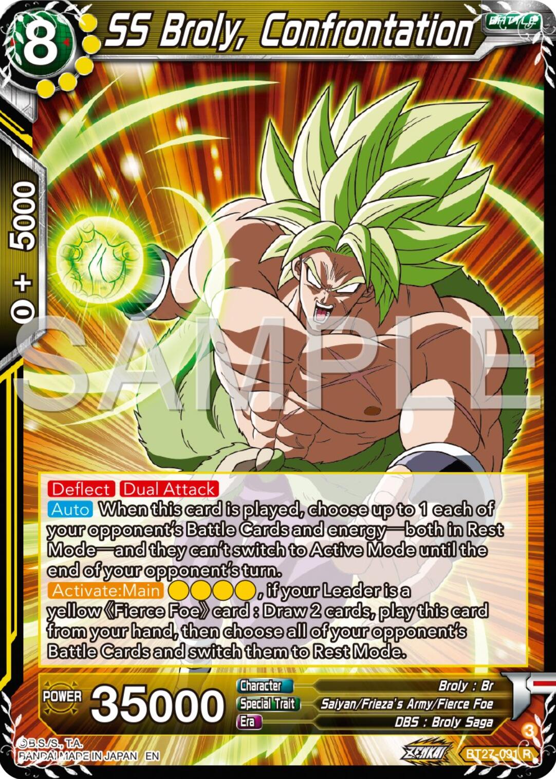 SS Broly, Confrontation (BT27-091) [History of Z] | Black Swamp Games