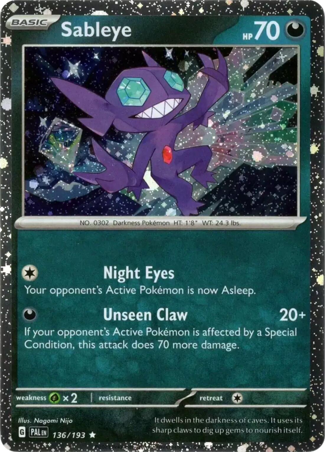 Sableye (136/193) (Cosmos Holo) [Scarlet & Violet: Paldea Evolved] | Black Swamp Games