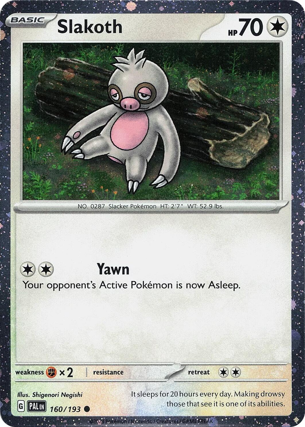 Slakoth (160/193) (Cosmos Holo) [Scarlet & Violet: Paldea Evolved] | Black Swamp Games
