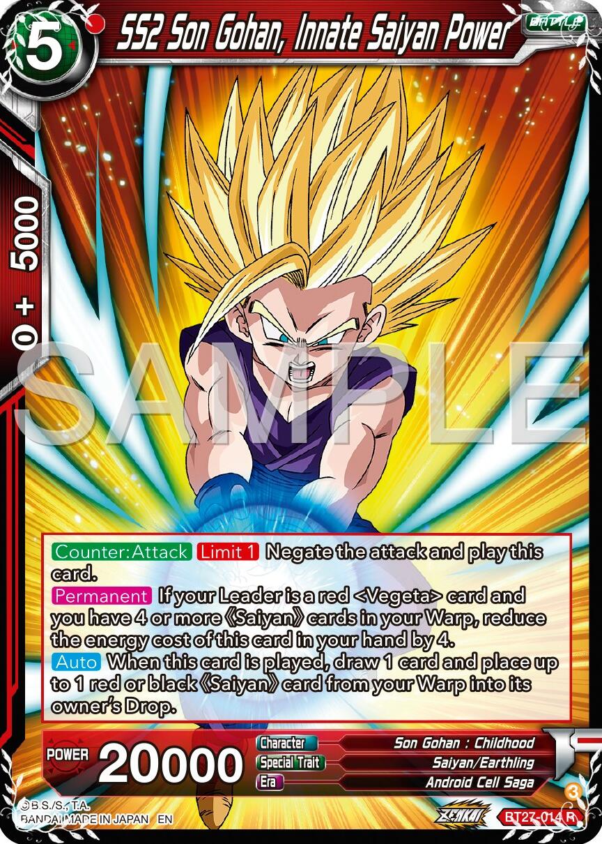 SS2 Son Gohan, Innate Saiyan Power (BT27-014) [History of Z] | Black Swamp Games