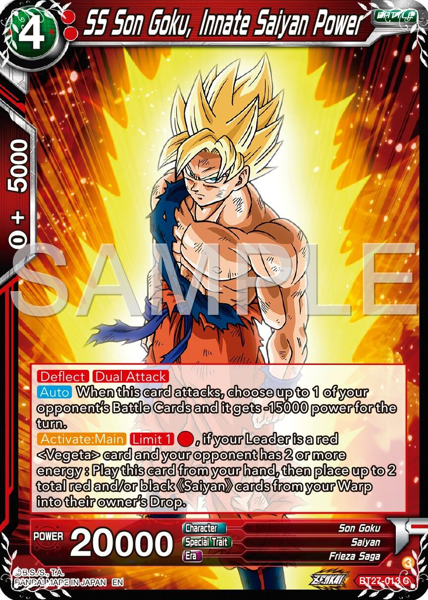 SS Son Goku, Innate Saiyan Power (BT27-013) [History of Z] | Black Swamp Games