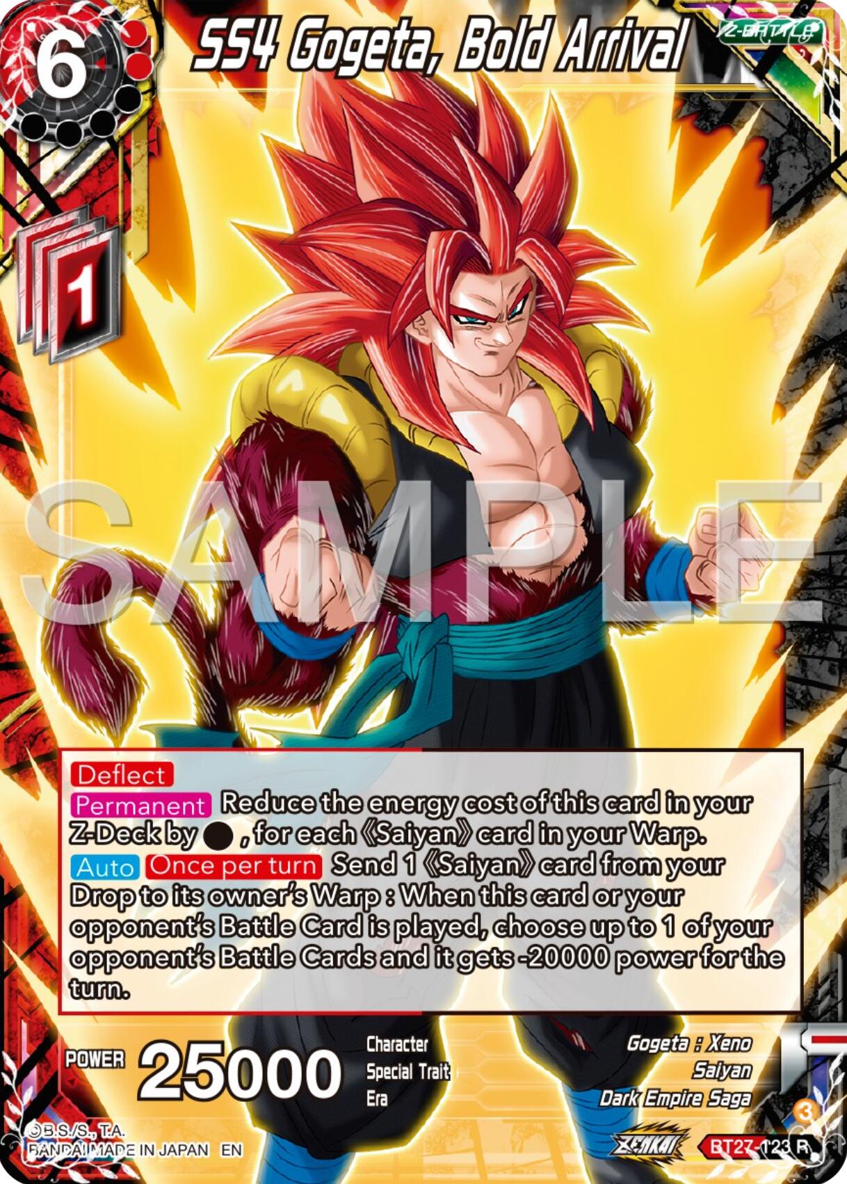 SS4 Gogeta, Bold Arrival (BT27-123) [History of Z] | Black Swamp Games